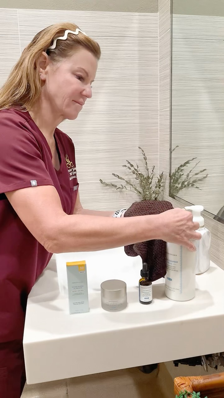 Healthy medical-grade skincare routine